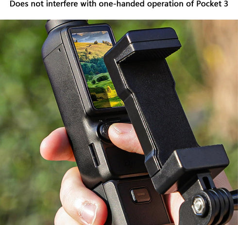 Camera Phone Holder Mount for DJI OSMO Pocket 3 Cell Phone Holder Tripod Adapter Phone Clip Clamp Expansion Accessories with 1/4” Screw for OSMO P...