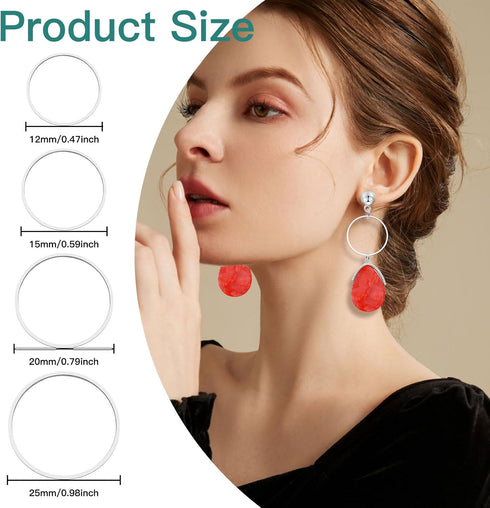 160PCS Earrings Beading Hoop Earring Finding Round Circle Earring Beading Hoop Earrings Pendant Round Beading Hoop for Jewelry Making DIY Crafts A...