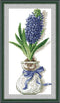 CROSSDECOR Cross Stitch Kits for Adults Full Range of DIY Stamped Cross Stitch Kits Blue Hyacinth Pattern for Gift and Home Decor 14CT 2 Strands 1...