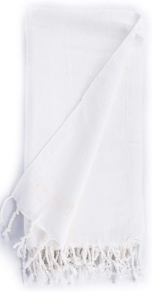Bersuse 100% Cotton Laodicea Turkish Towel Bath Towel Beach Towel Pool Towel - Beach Essentials for Your Beach Bag - 37x70 Inches, White...