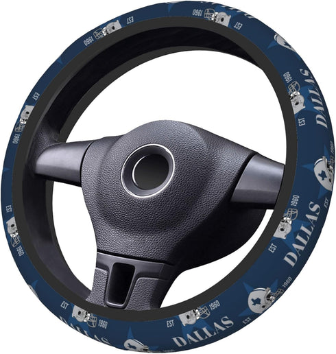 Dallas Steering Wheel Cover, Neoprene Anti-Slip Universal 15 Inch Steering Wheel Protector Elastic Comfortable Car Accessories Decorations Decor P...