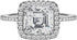 TwoBirch Halo Cushion Asscher Cut Prong Set Engagement Ring in 18k White Gold Plated Sterling Silver and CZ...