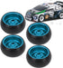 4PCS RC Car Drift Wheel Hub Tire Aluminum Alloy Tyres Rubber Tire RC Car Upgrade Parts for WLtoys K989 1/28 RC (Blue)...