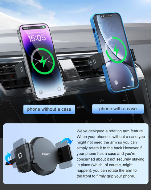 MEIDI for Magsafe Car Mount Charge 15W, Car Mount for iPhone Wireless Fast Charging, Magnetic Car Phone Mount Holder for Magsafe Charger Vent Moun...