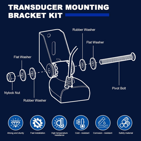 740162-1 MHX MXNT Metal Bracket, Transducer Mounting Bracket for Si G2N Transom Mounting Hardware, Transducer Mount Compatible for XNT Transom-Mou...
