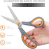 Scissors 8" Multipurpose Scissors Titanium Coated Sturdy Sharp Scissors Right/Left Handed Comfort-Grip Handles for Office Home School Sewing Fabri...