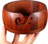 Udefineit Wooden Yarn Bowl Holder for Crocheting, 6.3x3.3" Craft Knitting Bowl with Holes, Handmade Wood Yarn Storage Bowl, Yarn Holder Dispenser ...