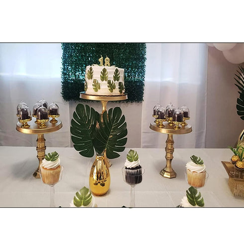 GEORLD 48pcs Edible Tropical Turtle Leaves Cupcake toppers Palm Leaf Cake for Hawaii Theme Jungle Party Cake Summer Decoration...