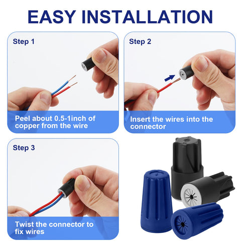 SAVITA 20pcs Waterproof Wire Caps Connectors, Outdoor Electrical Wire Connectors Twist Nuts Caps Wire Caps Compatible with 22AWG-12AWG for Outdoor...