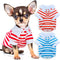 2 Pieces Dog Shirts for Small Dogs Boy Girl Stripe Dog Clothes Spring Summer Chihuahua Yorkie Clothes Soft Pet T-Shirt Extra Small Dog Clothes Pup...