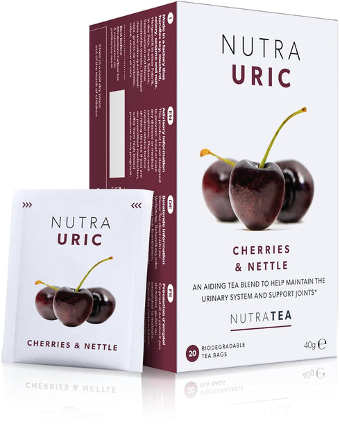 NUTRAURIC - Uric Acid Cleanse and Kidney Support – Kidney Cleanse Tea – Includes Cherry, Nettle & Turmeric - 20 Enveloped Tea Bags - by Nutra Tea ...
