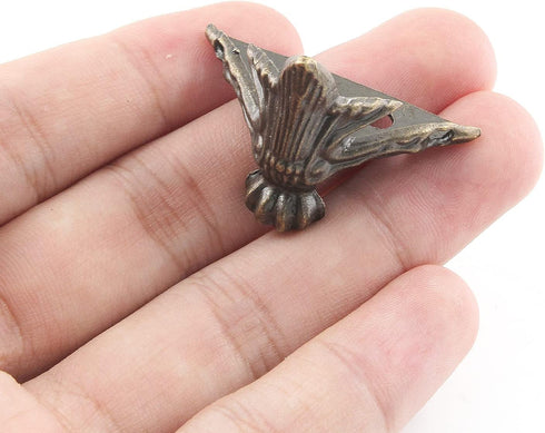 20 Pcs Antique Brass Box Legs, Wood Case Jewelry Chest Storage Box Feet Corner Protector Decorative (Style4, Bronze)...
