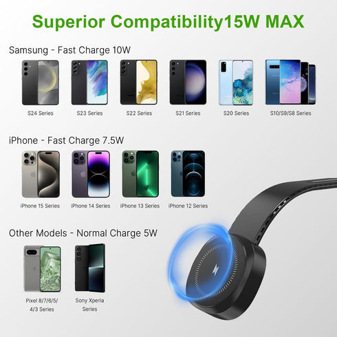 for Magsafe Car Charger Mount, Wireless Car Charger Mount with Magnetic for iPhone 15 14 13 12, 15W Car Wireless Charger with Bendable Memory Tita...
