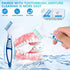 2 Pack Denture Bath Case Cup Box Holder Storage Container with Denture Cleaner Brush Strainer Basket for Travel Cleaning (Light Blue and Blue)...