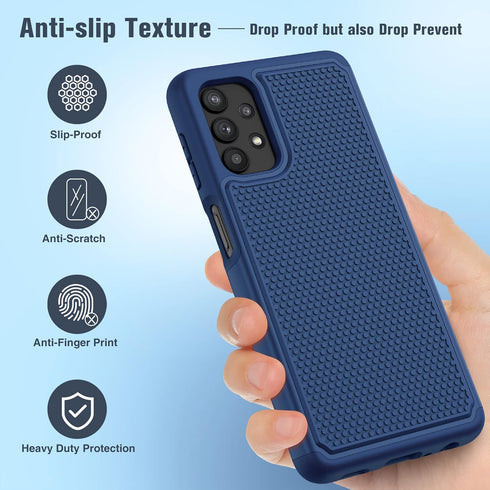 JXVM for Samsung Galaxy A32-5G Case: Dual Layer Protective Heavy Duty Cell Phone Cover Shockproof Rugged with Non Slip Textured Back - Military Pr...