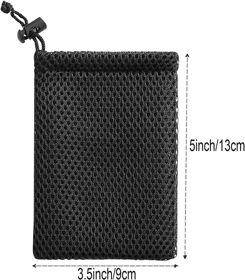 6Pcs Nylon Mesh Drawstring Bag, 5 x 3.5 Inch Portable Nylon Storage Bags with cord lock Mesh Laundry Bag for Travel and Organizing...