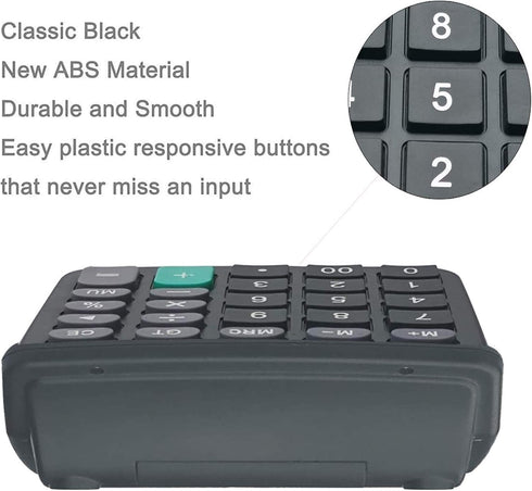 Calculator, BESTWYA Dual Power Handheld Desk Calculator with 12 Digit Large LCD Display Big Sensitive Button (1 Black & 1 Silver)...