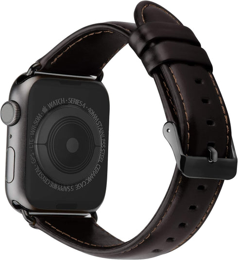 Genuine Leather Strap Compatible for Apple Watch Band 41mm 40mm 38mm, Replacement Wristband for iWatch Series 8 7 (41mm) Series 6 5 4, SE (40mm) S...