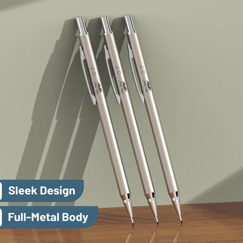 Mr. Pen- Metal Mechanical Pencil Set, 0.7mm, 3 Pack, 0.7 mechanical pencils, mechanical pencil .7, Sketching Pencils, Drafting Pencil, Mechanical ...