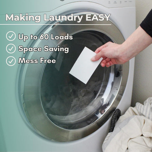 Laundry Detergent Sheets - Up to 60 Loads, Ultra-Convenient Concentrated Liquidless Sheets, Hypoallergenic, Plastic-Free & Eco-Friendly Packaging,...