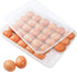 HANSGO Egg Holder for Refrigerator, Deviled Egg Tray Carrier with Lid Fridge Egg Dispenser Egg Storage Stackable Plastic Egg Containers