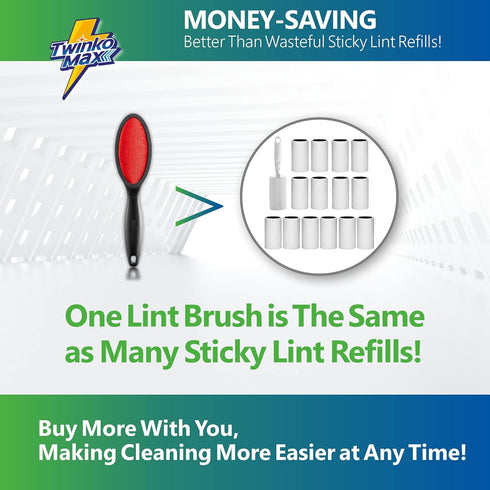 Lint Brush, Lint Remover, Pet Hair Remover, Clothes Brush, Magic Lint Remover Brush, Sheet and Carpet Cleaning Brush, 2-Sided and Reusable, No Nee...