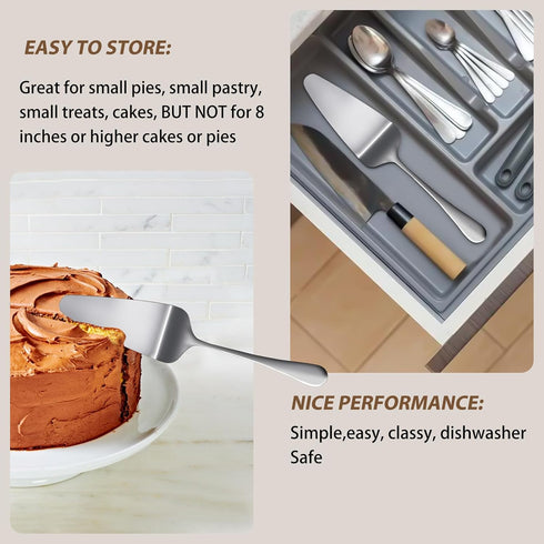 KSENDALO Small Pie Server Cake Pizza Server, Stainless Steel SUS304 Pie Spatula for Serving, Cutting Cake,Pies, Dessert, Pizzas for Wedding, Birth...