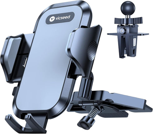 VICSEED Military-Grade Sturdy Car Phone Holder Mount, ???????????????? ???????? ?????????? Metal CD Slot & Air Vent Thick Case Friendly Phone Moun...