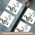 3dRose Music Notes Clef, Sixteenth, Quarter Notes, Beamed Notes, Flats and Sharps in Black and Gold - Ceramic Tile Coasters, Set of 4 (CST_55502_3...