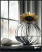 Posterizer 1 pcs-lone sunflower in a round vase-minimalist modern art 3-Floral & Botanical Art-Collectibles & Fine Art-Decor for Home & Office- un...