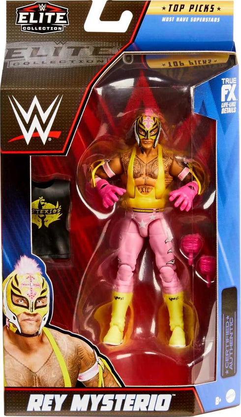 Mattel WWE Rey Mysterio Top Picks Elite Collection Action Figure, Articulation & Life-Like Detail, Interchangeable Accessories, 6-in...
