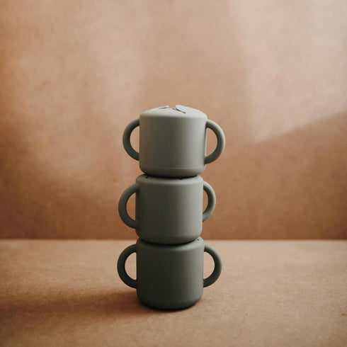 mushie Silicone Snack Cup | Spill Proof Food Container for Toddler and Baby (Dried Thyme)...