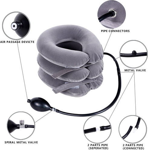 Cervical Neck Traction Device Inflatable Neck Stretcher, Easy to Use for Chronic Neck and Shoulder Pain Relief Traction Spine Alignment, Neck Cerv...