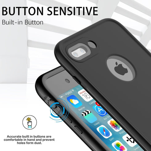 for iPhone 8 Plus & 7 Plus Waterproof Case - Underwater Snowproof Dirtproof Shockproof Cover Black/Gray...