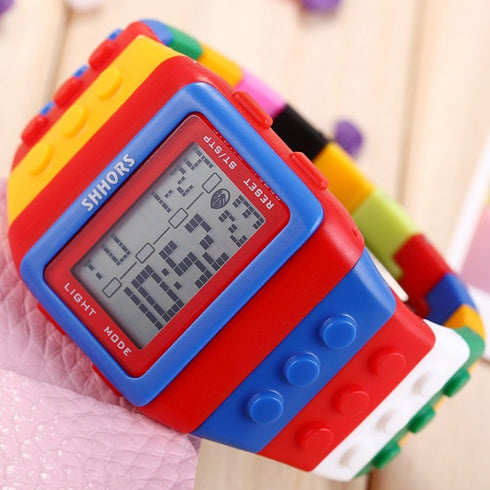 Men's Ladies Blocks Constructor Digital LED Backlight Alarm Sport Wrist Watch...
