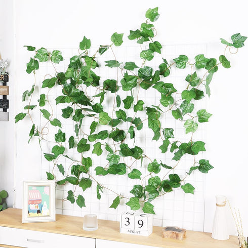 Elegant 38 Ft Autumn Artificial Grape Leaf Garland - 5 Strands, Highly Realistic Fall Decor for Weddings, Home, Parties, & Wall Display...