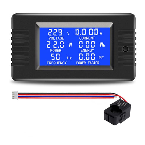 AC 80-260V Current Voltage Amperage Power Energy Panel Meter 100A LCD Display CT Digital Voltmeter Ammeter Voltage Current Tester Power Energy Fre...