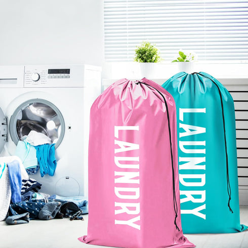 Fiodrimy 2 Pack XL Travel Laundry Bag, Machine Washable Dirty Clothes Organizer, Large Enough to Hold 4 Loads of Laundry, Easy Fit a Laundry Baske...