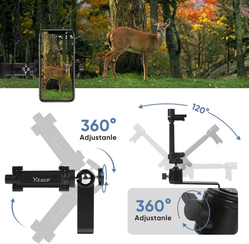 Universal Bow Phone Mount 360° Cell Phone Holder for Archery Phone Mount for Compound Bow Hunting Photos and Video Moment Recorder...