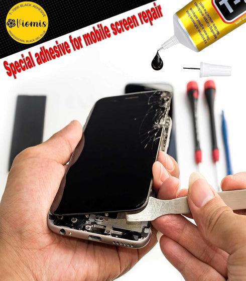 T-7000 Black Adhesive Glue for Phone, Waterproof Jewelry Glue Precision Craft Adhesive for Cell Phone Screen Repair Glass Wood Crafts Metal and St...