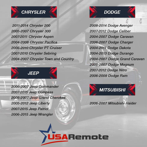 Uncut Transponder Ignition Key fits Chrysler/Jeep/Dodge fits 46 Chip Y164-PT...