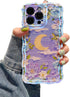 EYZUTAK Case for iPhone 13 Pro Max, Colorful Retro Oil Painting Flower Moon Pattern Laser Cute Curly Wave Edge Exquisite Phone Cover Stylish Durab...