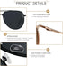 ANDWOOD Oversized Aviator Sunglasses for Women Men Big Large Rimless Metal Frame with Spring Hinges...