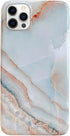 J.west Case Compatiable with iPhone 13 Pro Max 6.7 inch,Unique Grey Marble Print Pattern Agate Slice Stone Design Soft TPU Slim Fit Protective Pho...