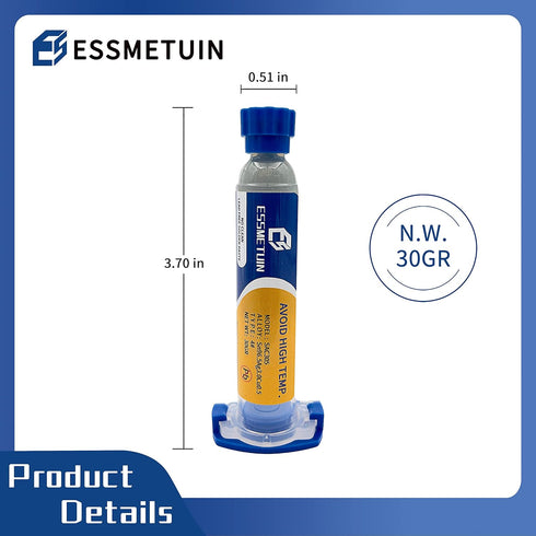 Lead-Free Solder Paste, No-Clean High Thermal Conductivity And Conductivity Tin Paste For Cell Phone PCB/IC/BGA/SMD CPU Repairing(SAC305,30G)...
