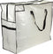 Household Essentials 2622 MightyStor Large Storage Bag with Handles | Clothing and Linen Storage Bag | White Tarp with Black Trim...
