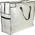 Household Essentials 2622 MightyStor Large Storage Bag with Handles | Clothing and Linen Storage Bag | White Tarp with Black Trim...