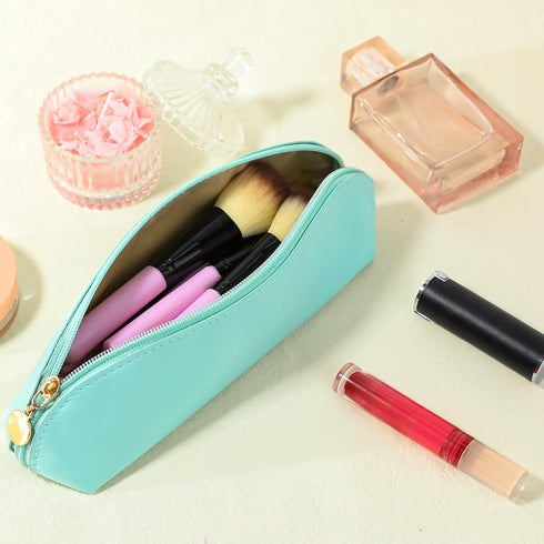 Travel Makeup Brush Holder, Portable Travel Cosmetic Brush Bag with Zipper, Makeup Brush Bag Pouch Travel Case Small Makeup Bag for Travel Outdoor...