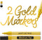 ARTISTRO 2 Gold Acrylic Paint Pens for Rock Ceramic Wood Glass Metal Fabric Plastic - 3mm Metallic Paint Markers Ideal for Scrapbooking DIY Crafts...
