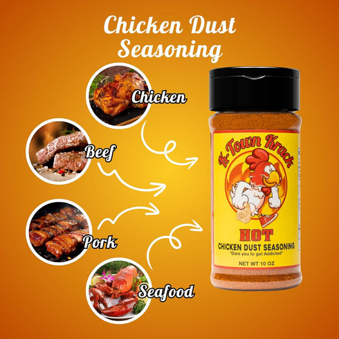 K-Town Krack - Hot Chicken Dust Seasoning - Chicken Wing Seasoning & Spicy Seasoning for Chicken, Beef, Pork, Fish - All-Purpose Seasoning, Spice ...